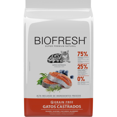 Biofresh Salmão, Alecrim, Chá Verde e Blueberry para Gatos Castrados
