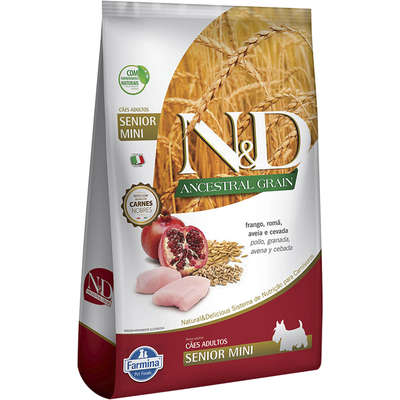 Farmina N&D Ancestral Grain Frango Cães Idosos Raças Pequenas