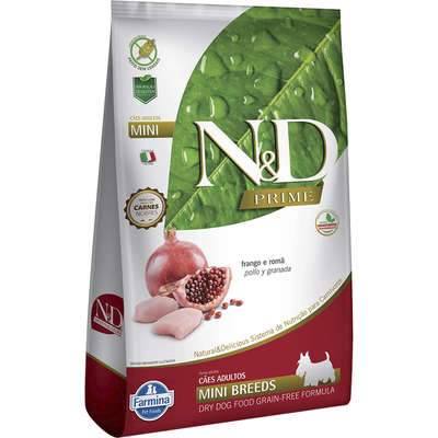 Farmina N&D Prime Frango e Romã Cães Adultos Raças Pequenas