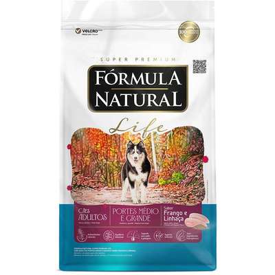 Fórmula Natural Life Super Premium para Cães Adultos de Raças Média e Grande