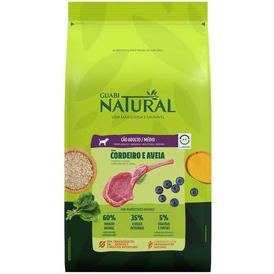 Guabi Natural Cordeiro e Aveia para Cães Adultos Raças Média