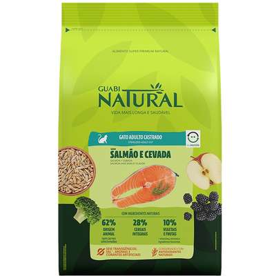 Guabi Natural Salmão e Cevada para Gatos Adultos Castrados