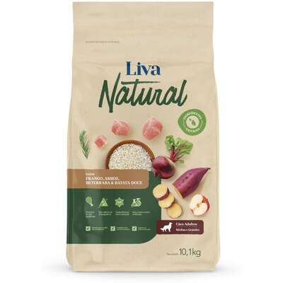 Liva Natural Frango e Batata Doce Cães Adultos Raças Médias e Grandes
