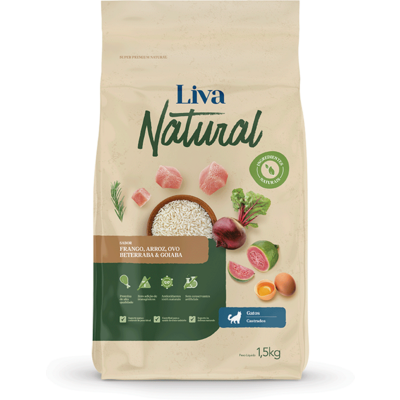 Liva Natural Frango e Goiaba para Gatos Castrados
