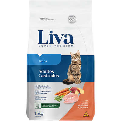 Liva Sabor Frango para Gatos Adultos Castrados