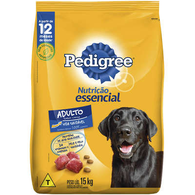 Pedigree Nutrição Essencial Carne para Cães Adultos Raças Médias e Grandes