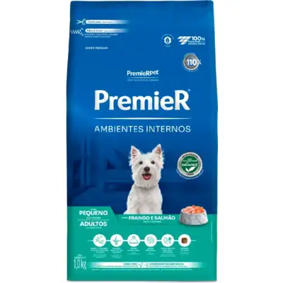 Premier Pet Ambientes Internos Cães Adultos Frango e Salmão
