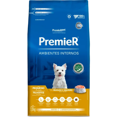 Premier Pet Ambientes Internos Cães Filhotes Frango e Salmão
