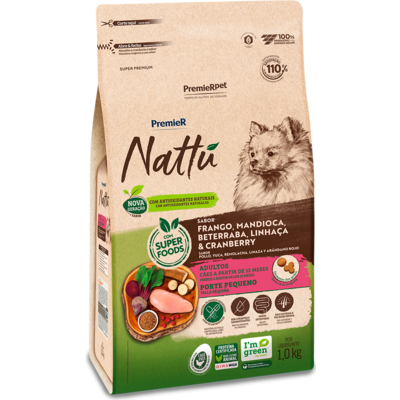 PremieR Pet Nattú Mandioca para Cães Adultos de Pequeno Porte