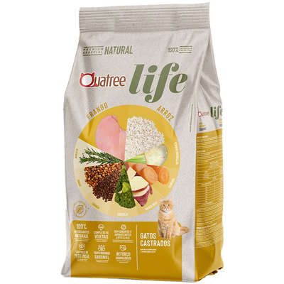 Quatree Life Frango e Arroz Gatos Castrados