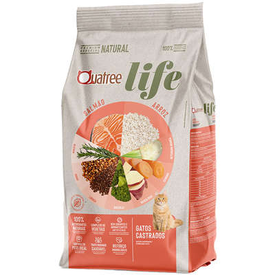 Quatree Life Salmão e Arroz Gatos Castrados